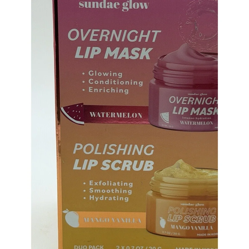 Sundae Glow Overnight Lip Mask Watermelon / Mango Van Polishing Lip Scrub 0.7oz